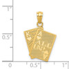 14k Ace of Hearts and King of Hearts ALL IN! Cards Pendant