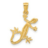 14k Diamond-Cut Lizard Pendant