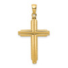 14K Textured Outline Cross Pendant
