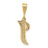 14KY Polished Script Filigree Letter I Initial Pendant