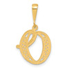 14KY Polished Script Filigree Letter O Initial Pendant