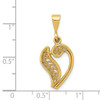 14KY Polished Script Filigree Letter V Initial Pendant