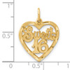 14k SWEET 16 in A Heart Charm