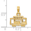 14k Solid Polished 3-D Trolley Car Pendant