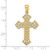 14K Cut-out Budded Cross Charm
