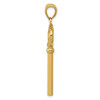 14K Polished 3-D KEY TO MY HEART Key Charm
