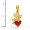 14k Enameled Angel on Heart Pendant
