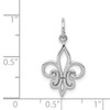 14k White Gold Fleur De Lis Charm