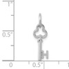 14K White Gold Key Letter H Initial Charm