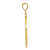 14K and Rhodium Diamond-cut Circle Pendant
