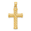 14k Reversible Diamond-cut Cross Pendant