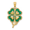 14K 4-Leaf Clover Pendant with Enameled Tips Pendant