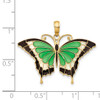 14K Green Enameled Butterly Pendant