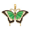 14K Green Enameled Butterly Pendant