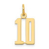 14k Small Elongated Number 10 Charm 14k Small Elongated Number 10 Charm