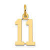 14k Small Elongated Number 11 Charm 14k Small Elongated Number 11 Charm