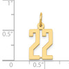 14k Small Elongated Number 22 Charm 14k Small Elongated Number 22 Charm