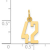 14k Small Elongated Number 42 Charm 14k Small Elongated Number 42 Charm