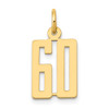 14k Small Elongated Number 60 Charm 14k Small Elongated Number 60 Charm