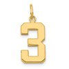 14k Medium Polished Number 3 Charm 14k Medium Polished Number 3 Charm