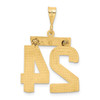 14k Large Brushed  Diamond-cut Number 24 Charm 14k Large Brushed  Diamond-cut Number 24 Charm