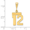 14k Small Polished Number 12 Charm 14k Small Polished Number 12 Charm