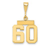 14k Small Polished Number 60 Charm 14k Small Polished Number 60 Charm