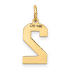 14k Medium Satin Number 2 Charm
