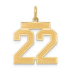 14k Medium Satin Number 22 Charm 14k Medium Satin Number 22 Charm