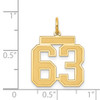 14k Medium Satin Number 63 Charm 14k Medium Satin Number 63 Charm