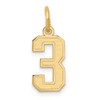 14k Small Satin Number 3 Charm 14k Small Satin Number 3 Charm