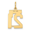 14k Small Satin Number 21 Charm
