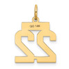 14k Small Satin Number 22 Charm 14k Small Satin Number 22 Charm