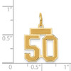 14k Small Satin Number 50 Charm 14k Small Satin Number 50 Charm