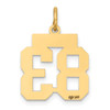 14k Small Satin Number 83 Charm 14k Small Satin Number 83 Charm