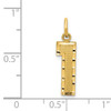 14k Medium Diamond-cut Number 1 Charm