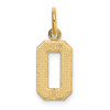 14k Small Brushed Diamond-cut Number 0 Charm 14k Small Brushed Diamond-cut Number 0 Charm