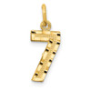 14k Small Brushed Diamond-cut Number 7 Charm 14k Small Brushed Diamond-cut Number 7 Charm