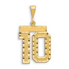 14k Small Brushed Diamond-cut Number 10 Charm 14k Small Brushed Diamond-cut Number 10 Charm