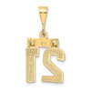 14k Small Brushed Diamond-cut Number 21 Charm 14k Small Brushed Diamond-cut Number 21 Charm