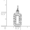 14kw Small Brushed Diamond-cut Number 0 Charm