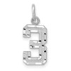 14kw Small Brushed Diamond-cut Number 3 Charm
