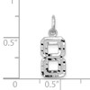 14kw Small Brushed Diamond-cut Number 8 Charm