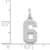 14kw Small Satin Number 6 Charm 14kw Small Satin Number 6 Charm