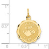 14k Polished IT’S A GIRL Scalloped Disc Charm