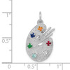 14k White Gold Artist Palette with CZ Stones Charm 14k White Gold Artist Palette with CZ Stones Charm