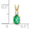 14k 6x4mm Oval Emerald A Diamond pendant