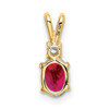 14k 6x4mm Oval Ruby AAA Diamond pendant