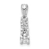 14k White Gold AAA Diamond Small Three Stone Pendant