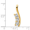 14k A Diamond Three Stone Curved Bar Pendant